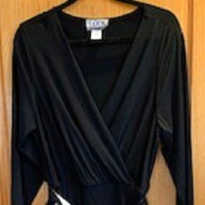 Randolph Duke The Look Black Dress 3/4 Sleeve with Black/White Belt Sz: 1X